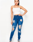 Distressed Front Skinny Jeans