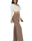 Knit Crepe Wide Leg Pants