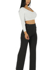Knit Crepe Wide Leg Pants