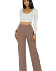 Knit Crepe Wide Leg Pants