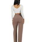 Knit Crepe Wide Leg Pants