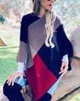 Color Block Poncho