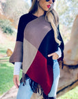 Color Block Poncho