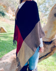 Color Block Poncho