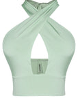 Cross Front Halter Crop Top