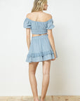 Lace Trim Off The Shoulder Crop Top