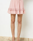 Floral Textured Lace Trim Skirt