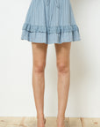 Floral Textured Lace Trim Skirt