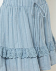 Floral Textured Lace Trim Skirt