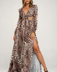 LEOPARD O-RING MAXI DRESS