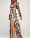 LEOPARD O-RING MAXI DRESS