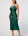 Satin Cowl Neck Dress