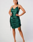 Satin Cowl Neck Dress