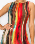Multicolor Side Split Maxi Dress