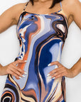 Marble Print Bodycon Dress