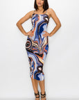 Marble Print Bodycon Dress