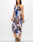 Marble Print Bodycon Dress