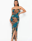 Animal Print Spaghetti Strap Dress