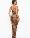 Animal Print Spaghetti Strap Dress