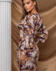 Printed Long Sleeve Top and Skirt Set
