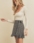 Ruffled Mini Wrap Dress