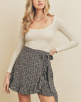 Ruffled Mini Wrap Dress