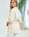 Dolman Sleeve Button Down Blouse