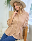 Dolman Sleeve Button Down Blouse