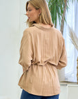 Dolman Sleeve Button Down Blouse