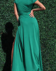 Short Sleeve Wrap Maxi Dress