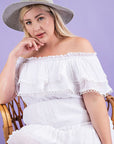 Plus Size Off The Shoulder Ruffled Maxi Dress