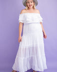 Plus Size Off The Shoulder Ruffled Maxi Dress