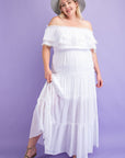 Plus Size Off The Shoulder Ruffled Maxi Dress