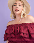 Plus Size Off The Shoulder Ruffled Maxi Dress