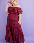 Plus Size Off The Shoulder Ruffled Maxi Dress