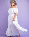 Plus Size Off The Shoulder Ruffled Maxi Dress