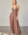 Halter Back Tie Jumpsuit