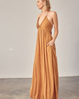 Halter Back Tie Jumpsuit