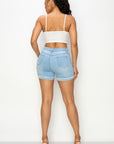 Distressed Denim Shorts
