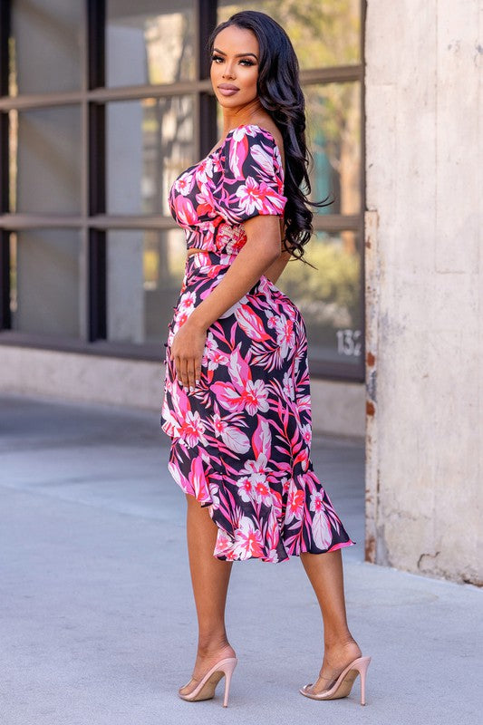 Sweetheart Crop Top and Skirt Set