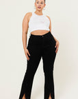 Plus Size Slit Front Jeans