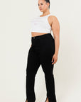 Plus Size Slit Front Jeans