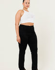 Plus Size Slit Front Jeans