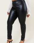 Plus Size Faux Leather Pants