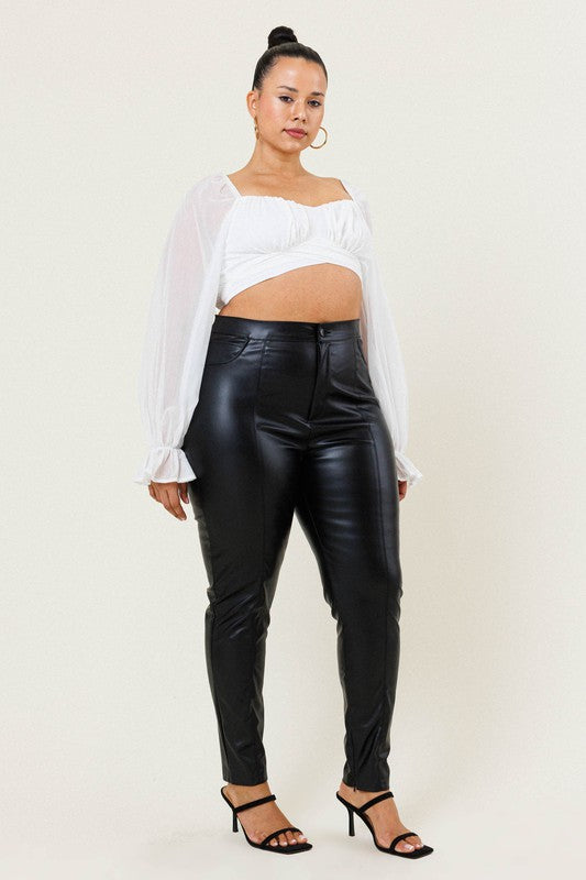 Plus Size Faux Leather Pants