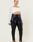 Plus Size Faux Leather Pants