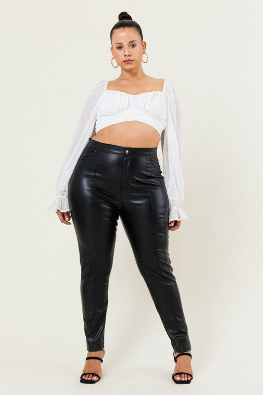 Plus Size Faux Leather Pants