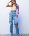 Distressed Wide Leg Jeans