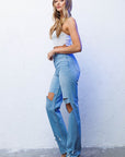 Distressed Wide Leg Jeans