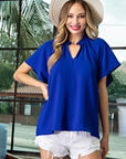 V-Neck Short Sleeve Blouse